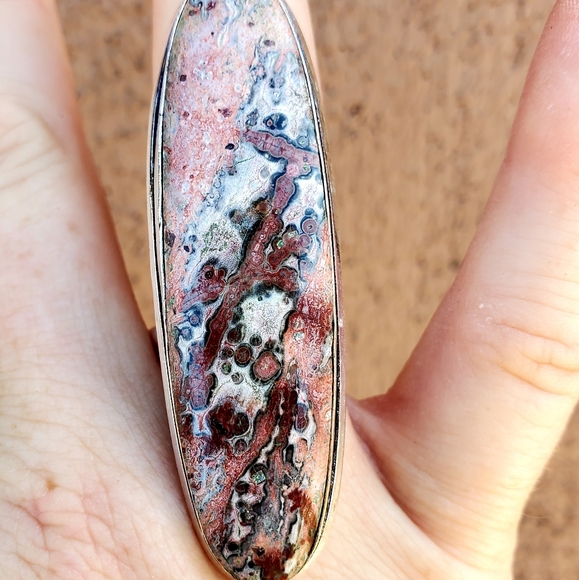 New Leopard Skin Jasper 925 Silver Statement Ring. - Picture 4 of 12